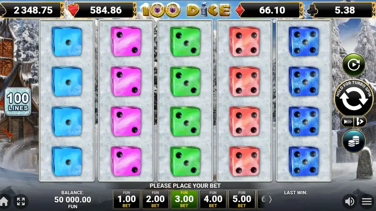 Pantalla del juego base de 100 Dice