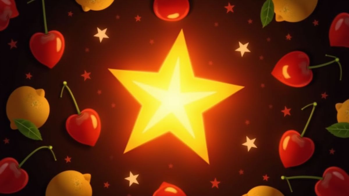 Symbole d'étoile brillante avec fruits