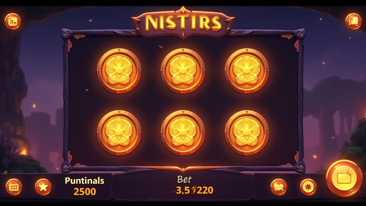 Painel de apostas com moedas e números em um ambiente de fantasia.