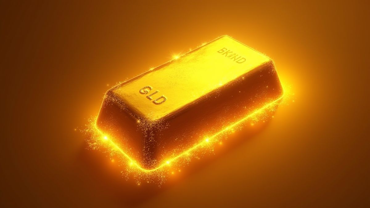 Lingote de oro brillante con efectos resplandecientes.