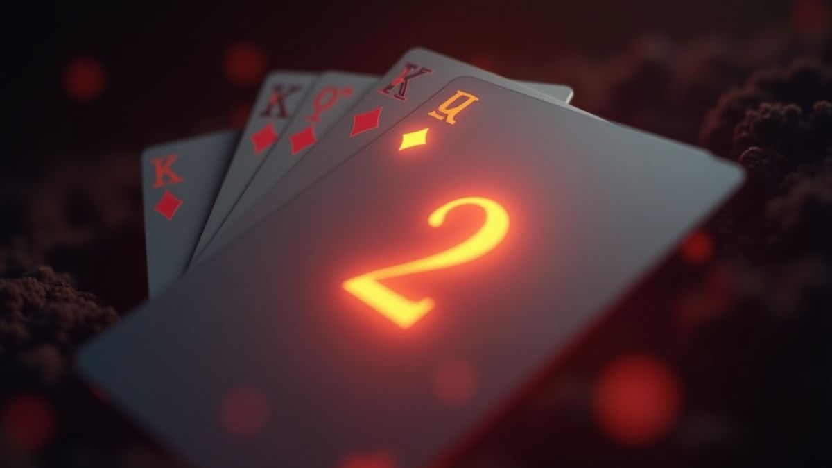 Cartes de poker avec le numéro 2 brillant comme jokers.