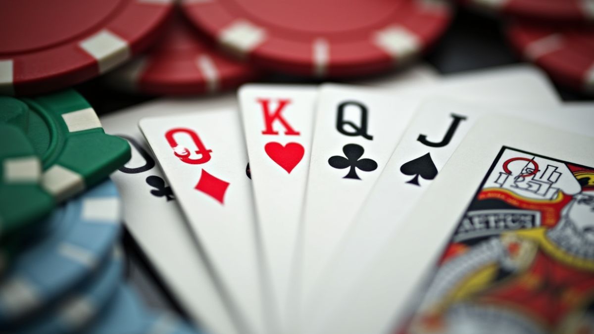 Cartas de póker con los doses destacados y fichas de casino.