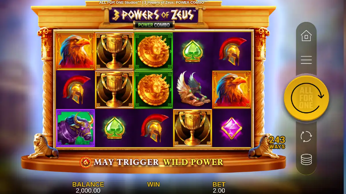 3 Powers of Zeus: POWER COMBO Slot base game