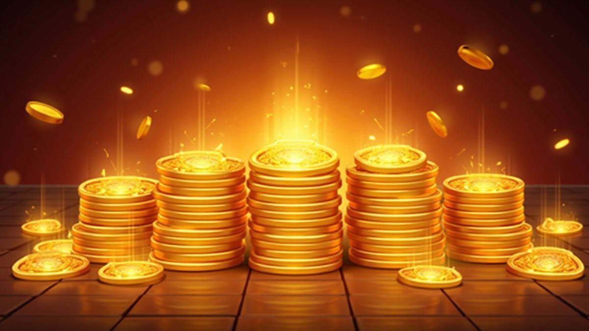 Monedas doradas en un slot durante la ronda de bonificación.