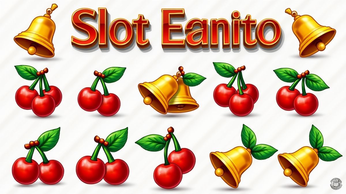 Símbolos clásicos de slot: cerezas, campanas y Wild.