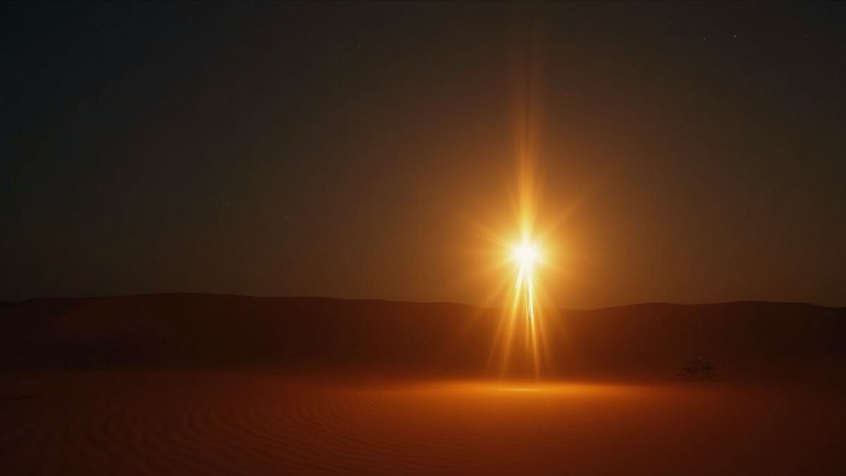 Estrella brillante en un desierto egipcio.