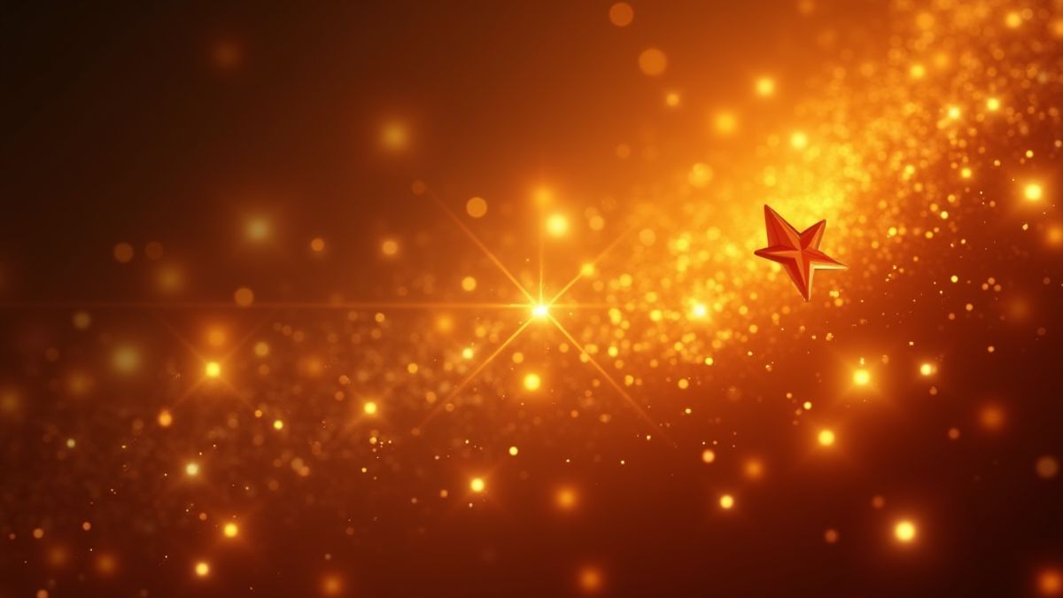 Estrelas douradas e diamantes brilhando.