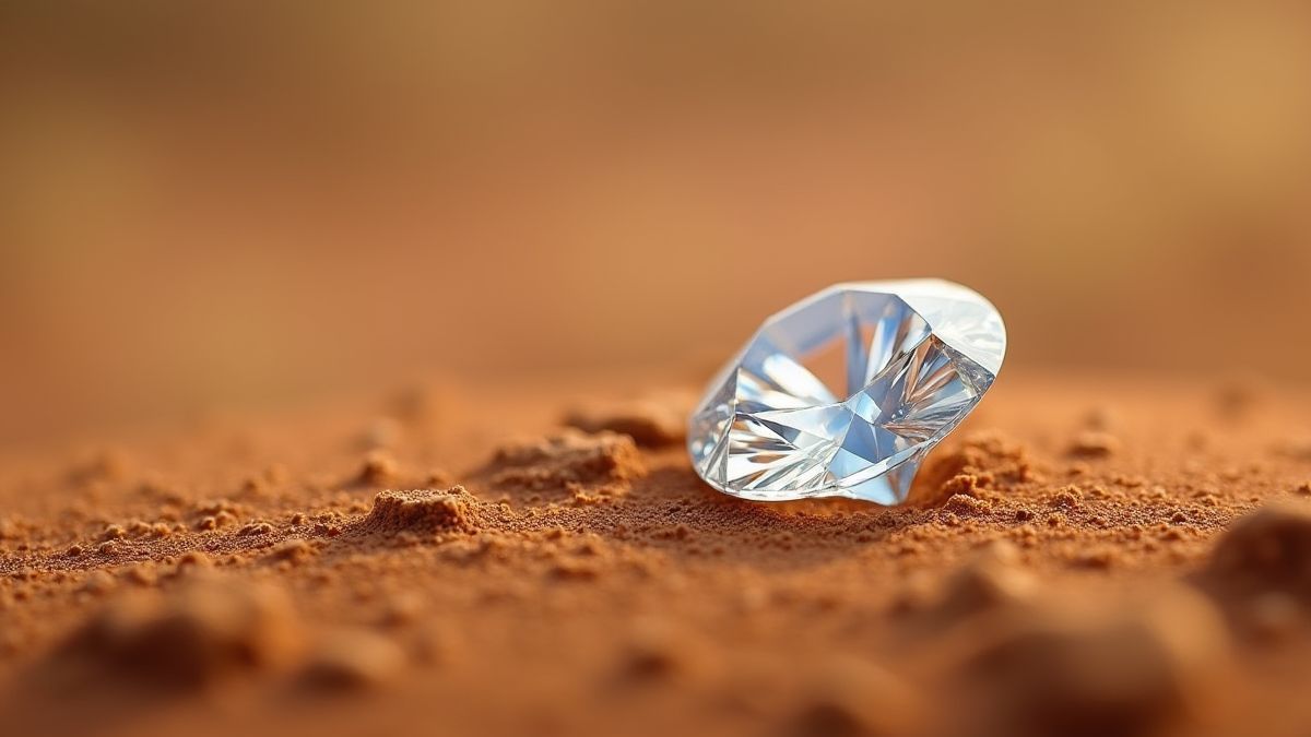 Un diamante brillante sobre un terreno africano.