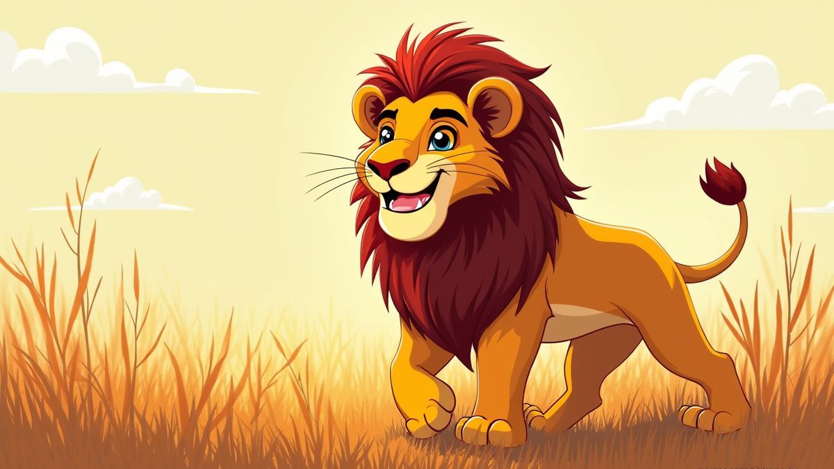 Imagen de un león en la sabana africana.