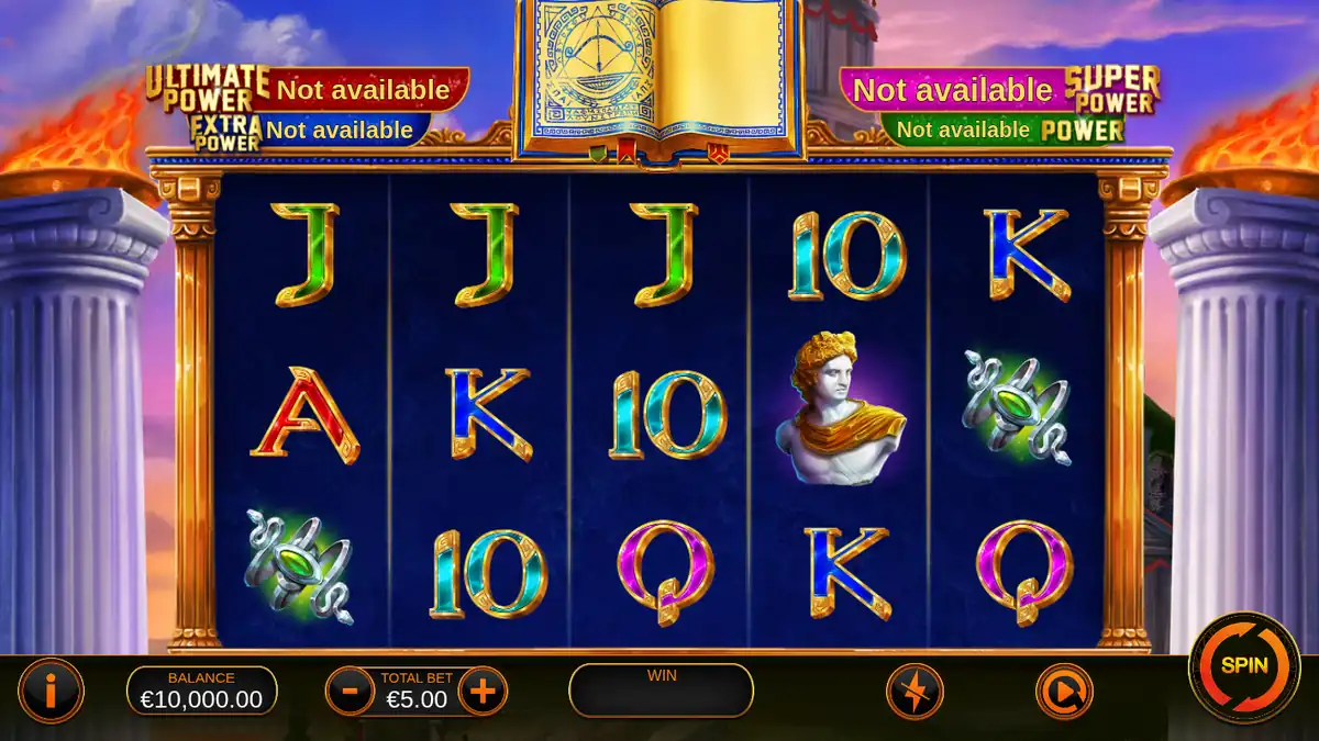 Age of the Gods: Book of Oracle Basisspiel-Bildschirm