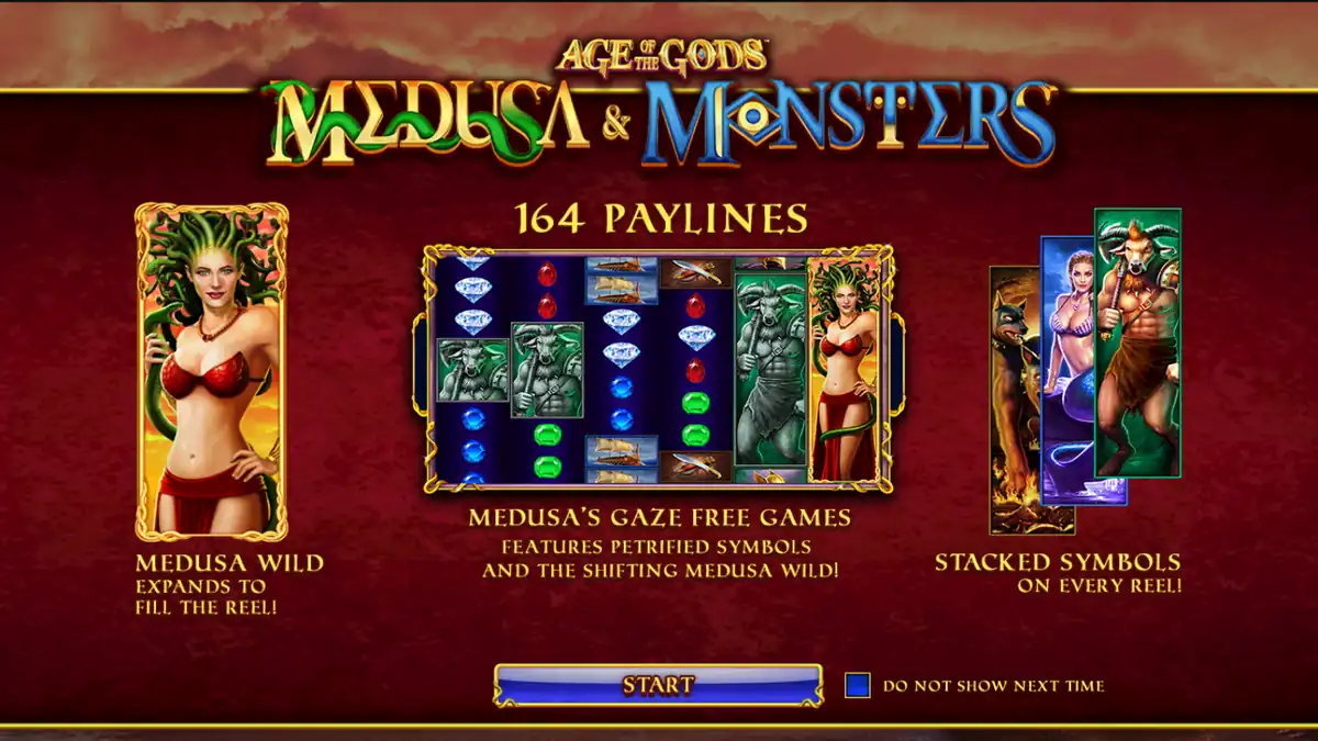 Pantalla de introducción de Age of the Gods: Medusa & Monsters