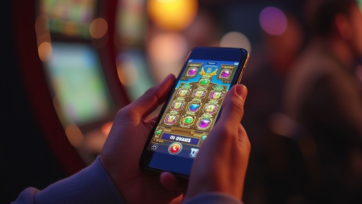 Person playing a slot on their mobile
