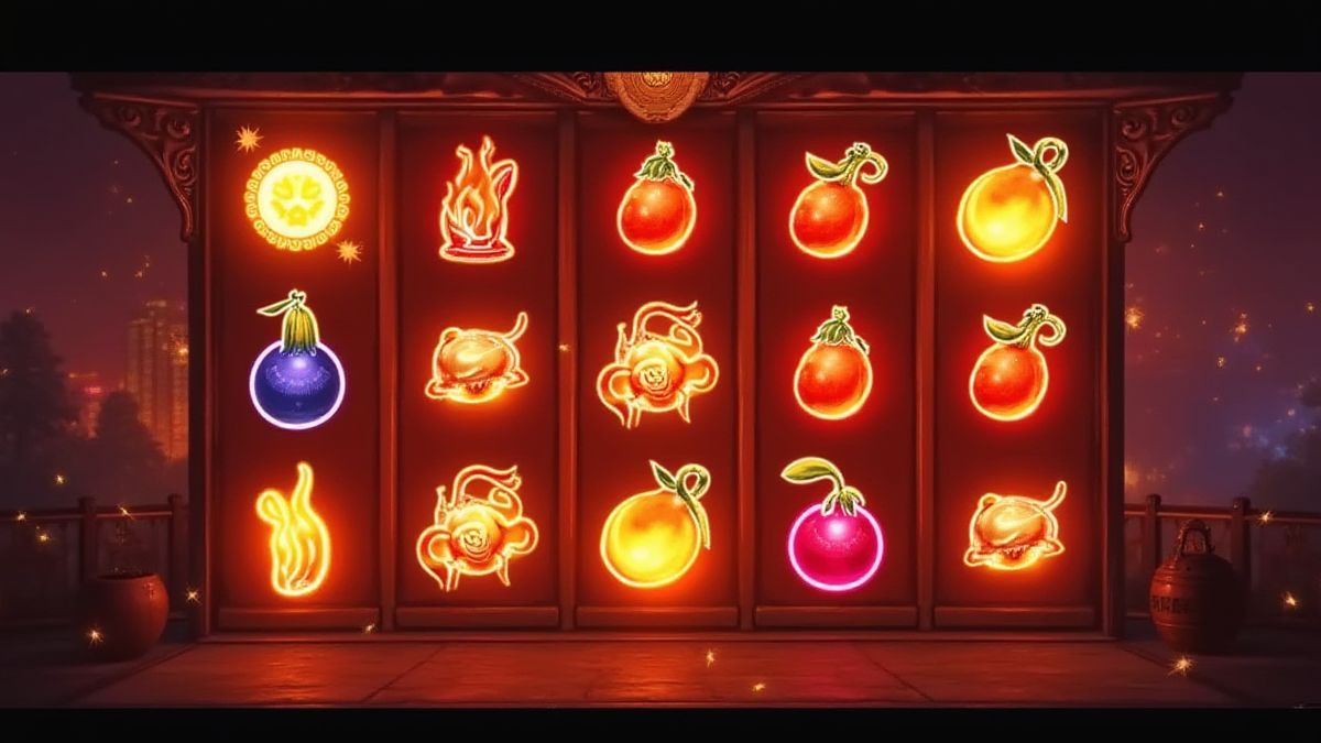 Carrete brilhante com símbolos expansivos.