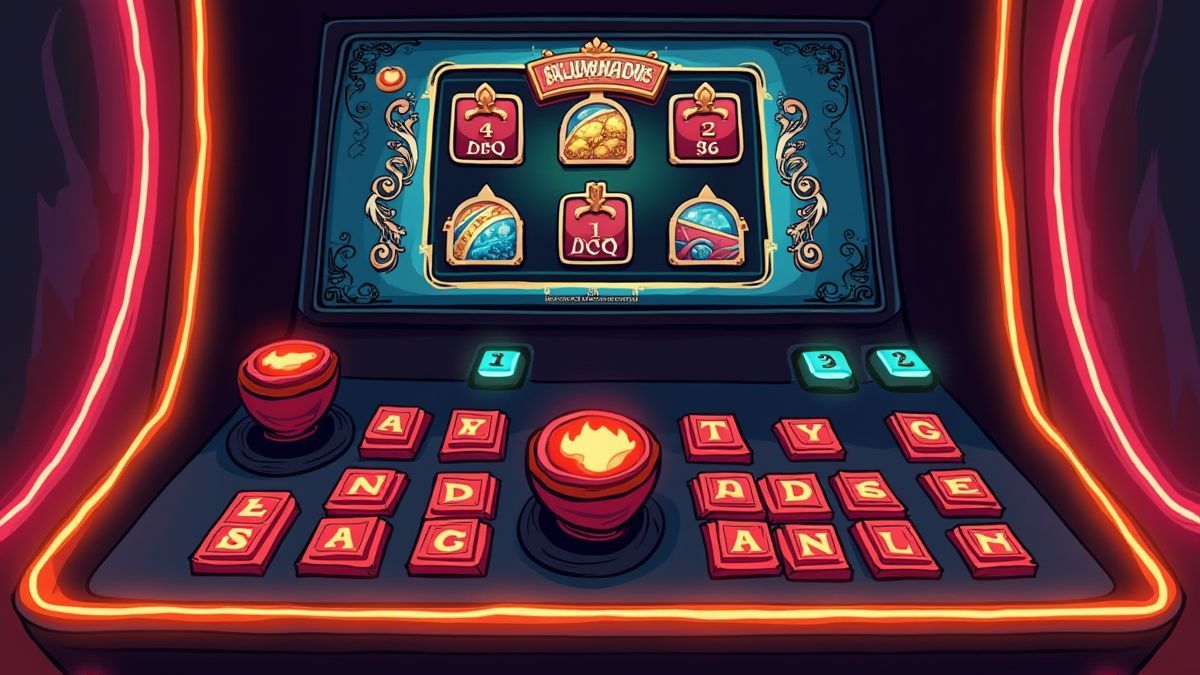 Control panel of a slot machine with oriental design