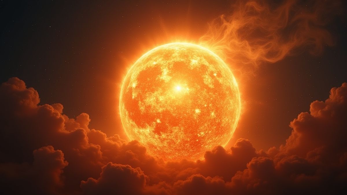 Símbolo del sol brillante rodeado de energía mística