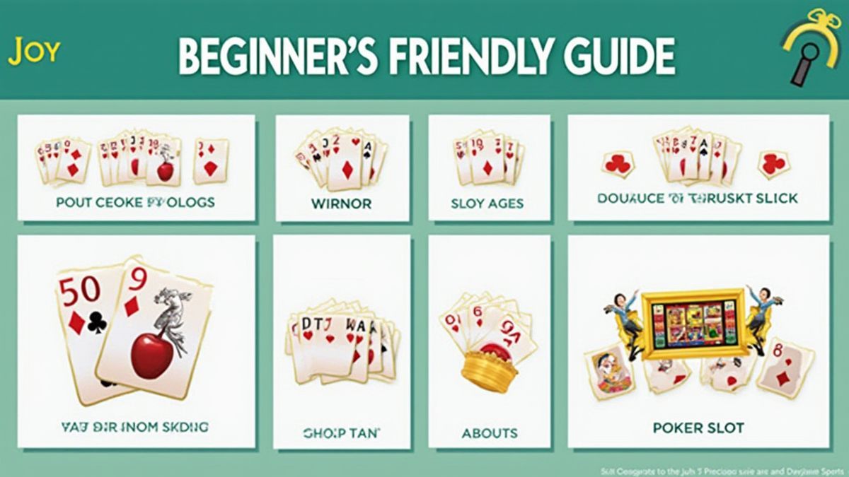 Guide pour débutants avec cartes de poker et éléments de machine à sous