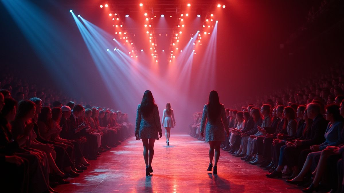 Een sprankelende modeshow met een enthousiast publiek.