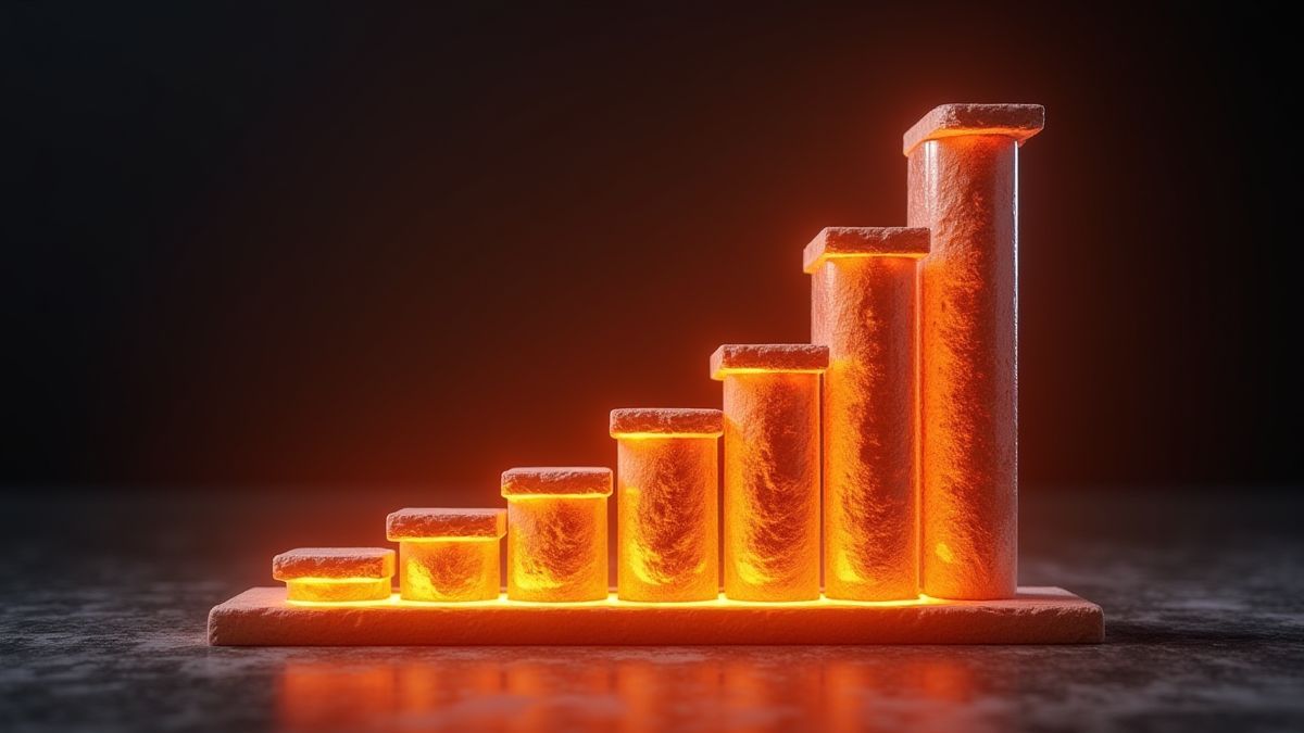 Abstract representation of a percentage bar in a Greek temple