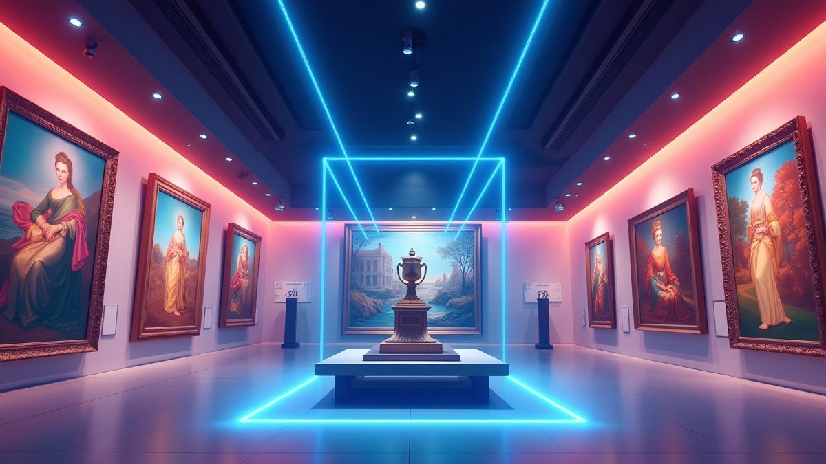 A museum filled with art and advanced security.