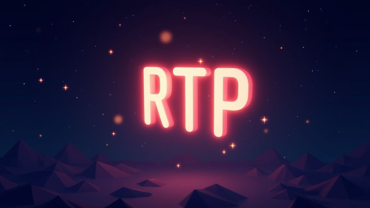 Porcentagem de RTP flutuando no espaço com estrelas.