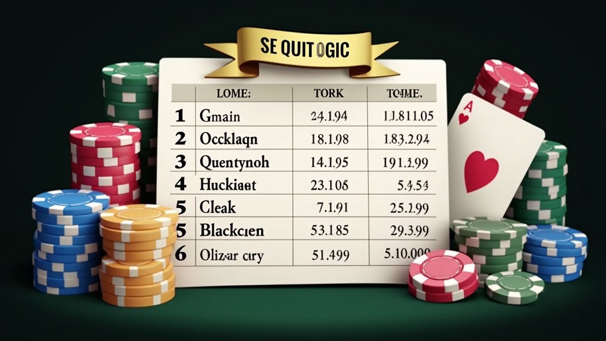 Blackjack strategie tabel naast fiches en kaarten.