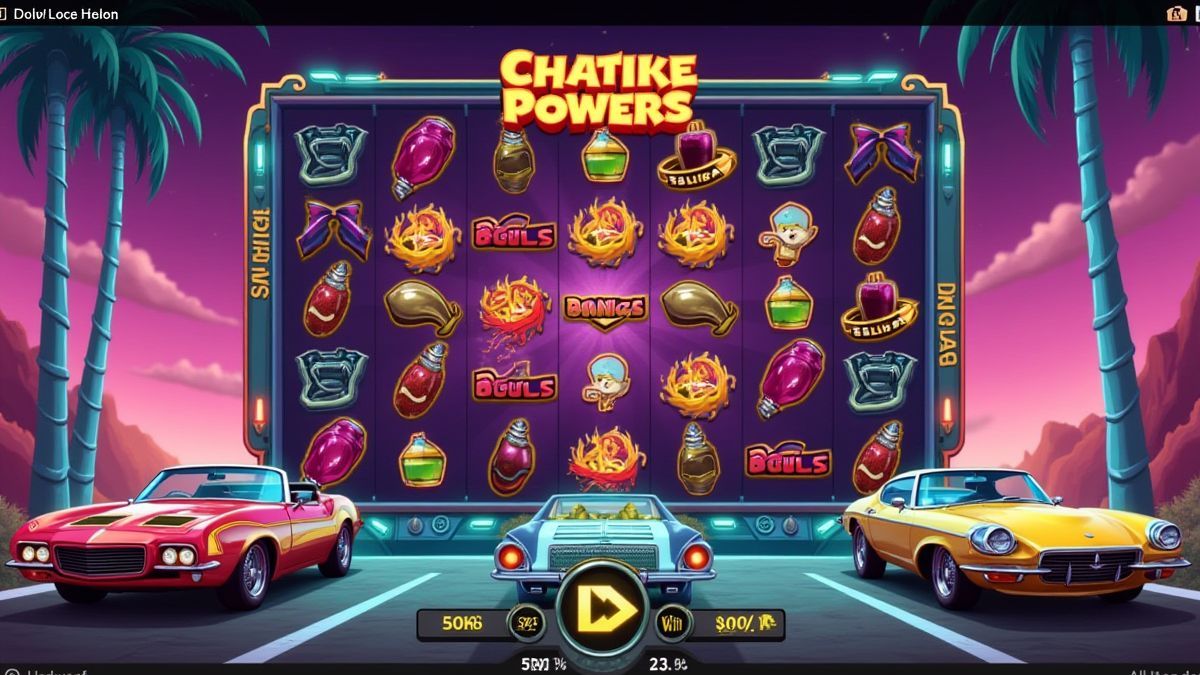 Tela de bonificação com elementos temáticos de Austin Powers.