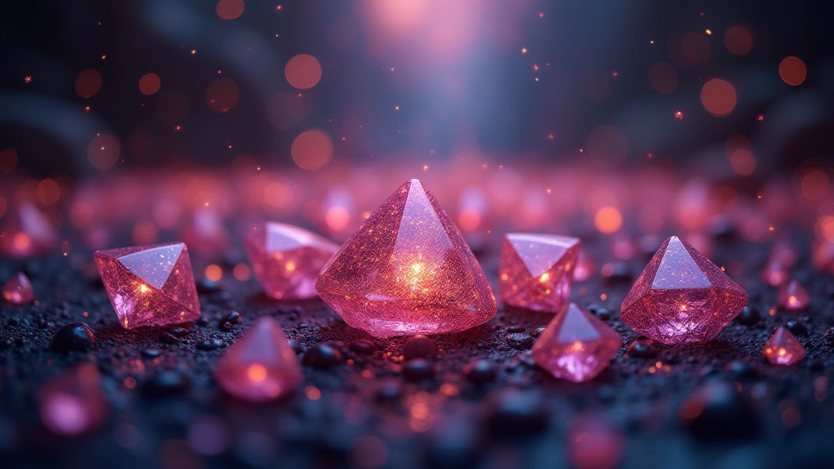 Diamantes brillantes multiplicándose en un entorno místico azteca.