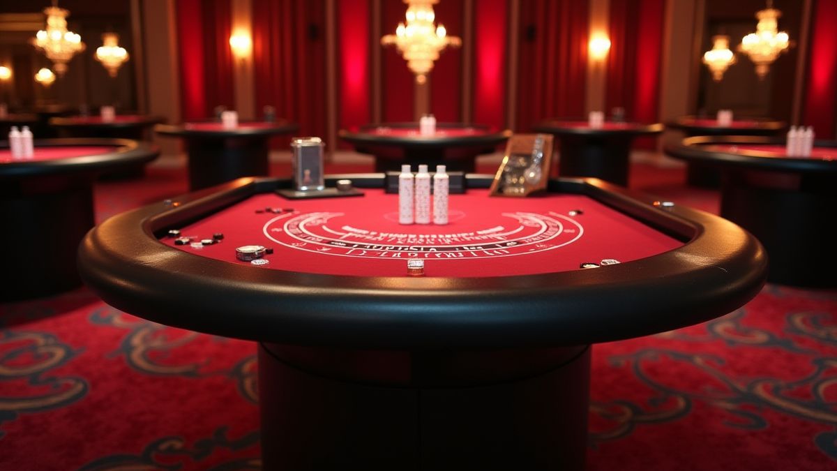 Baccarat table in a luxury casino