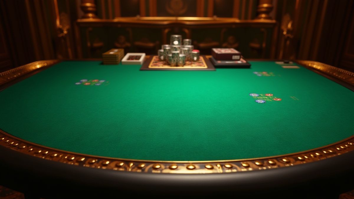 Table de casino verte avec des détails dorés