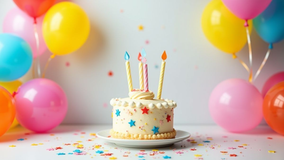 Party with balloons and cheerful decoration.