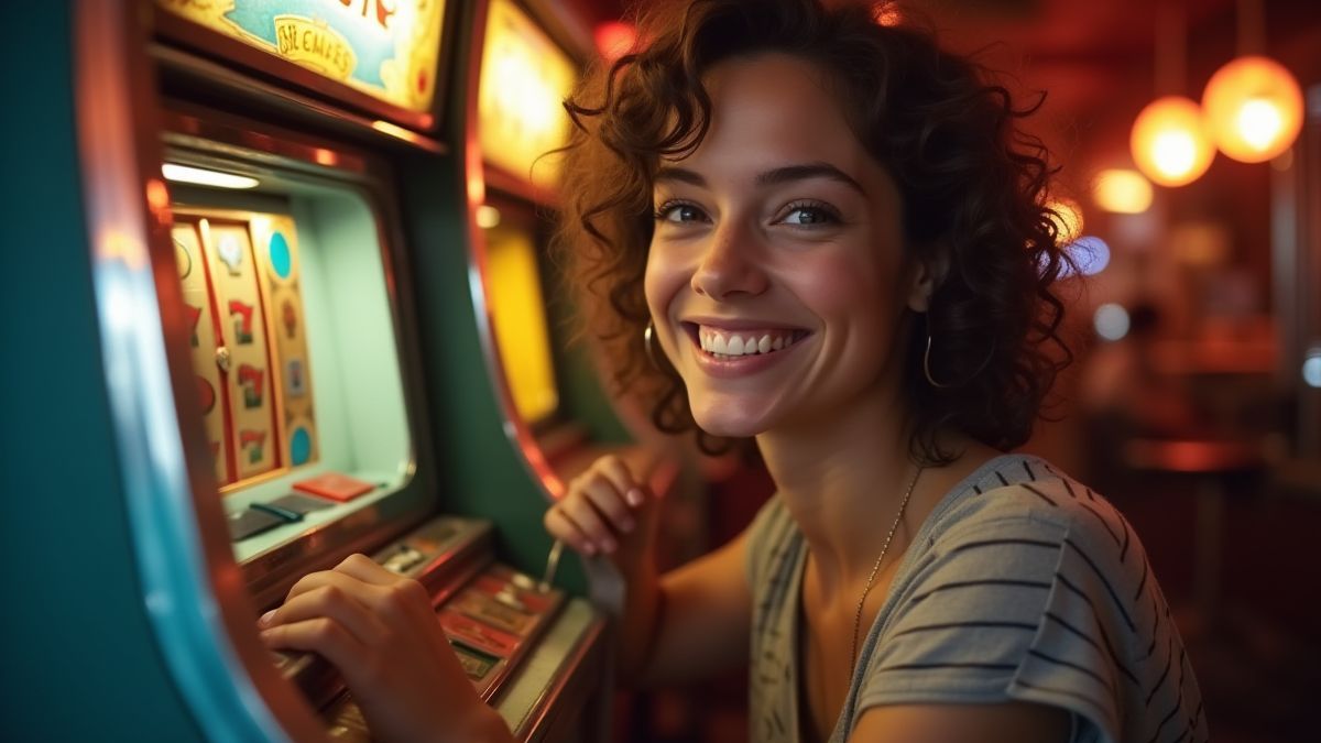 Casual player enjoying a classic slot machine.
