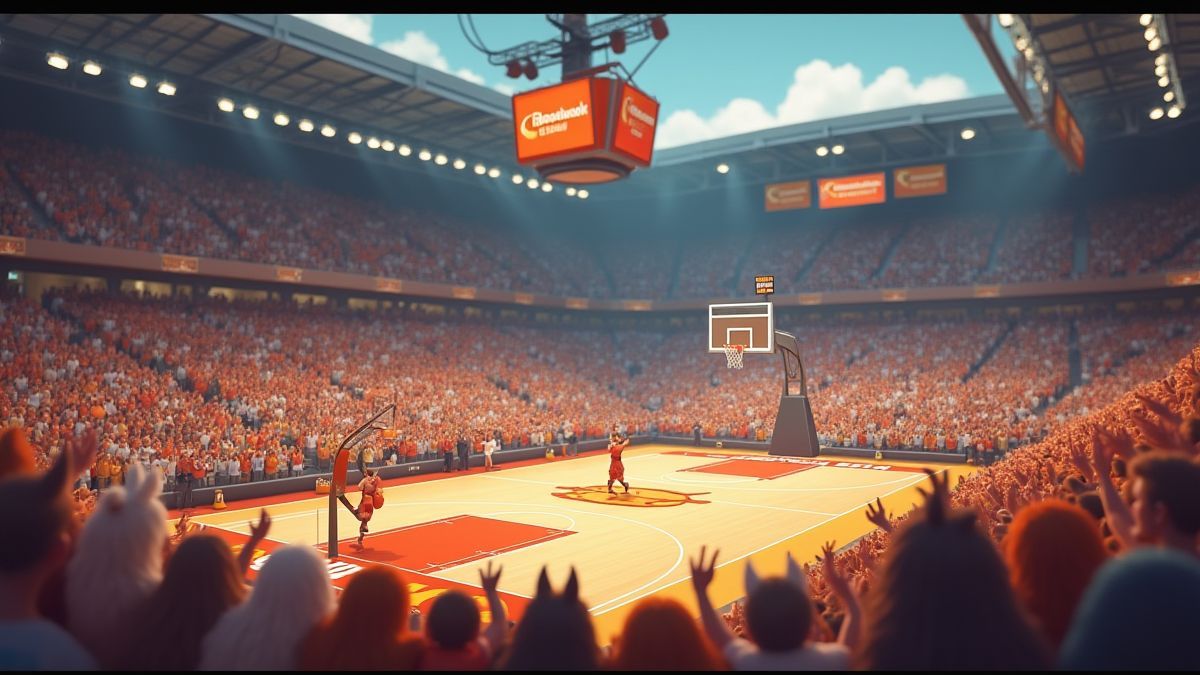 Un stade animé rempli d'animaux animés.