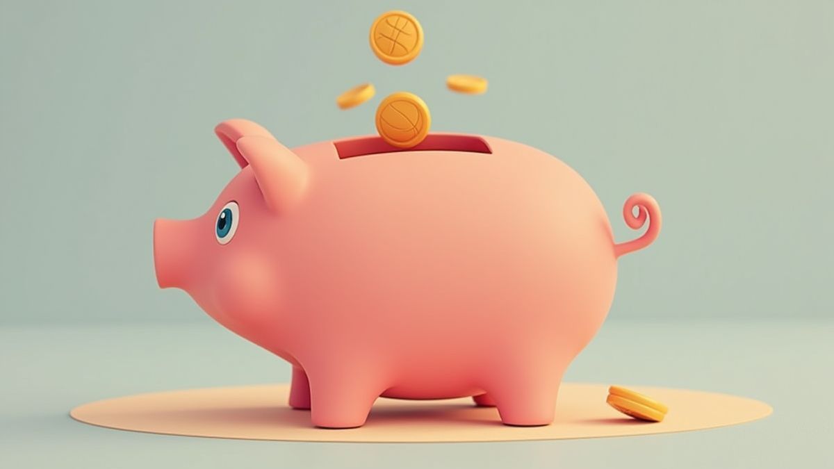 Un cochon tirelire animé avec des pièces de basketball.