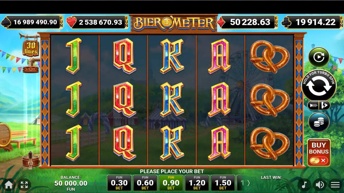 Bier O'Meter base game screen