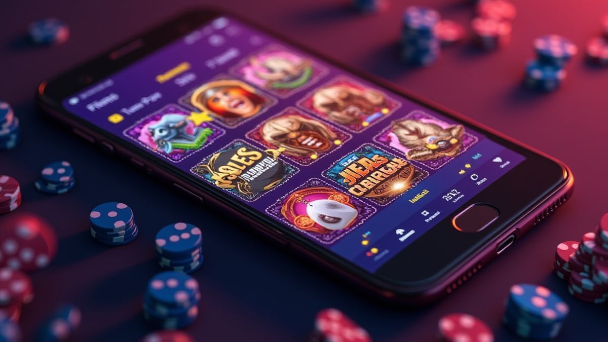 Écran mobile affichant une interface de casino.