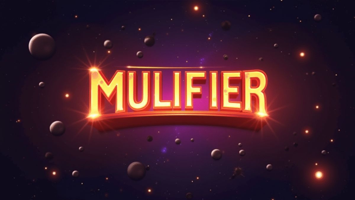 Medidor de multiplicadores iluminado en un juego con temática espacial.