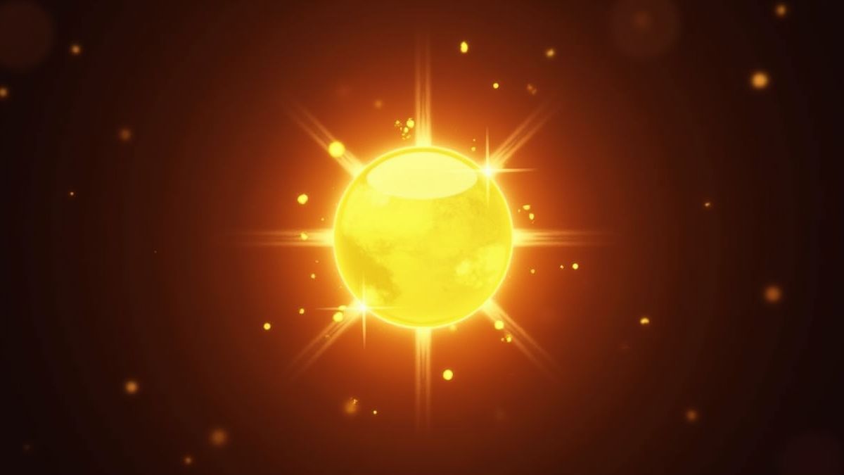 Bright glowing scatter symbol with sparkles