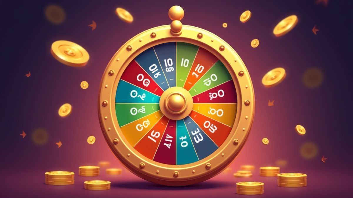 Une roue de la fortune avec des multiplicateurs de couleurs vibrantes.