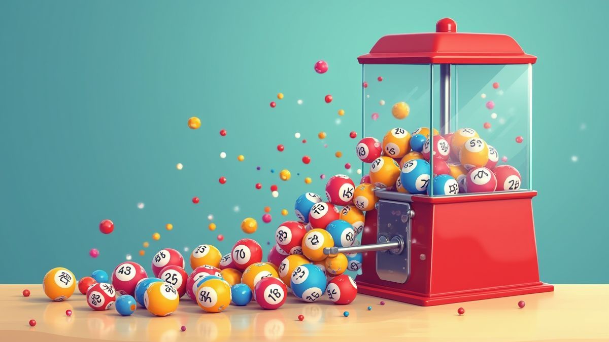 Bingo-Ballmaschine mit lebhaften Farben.