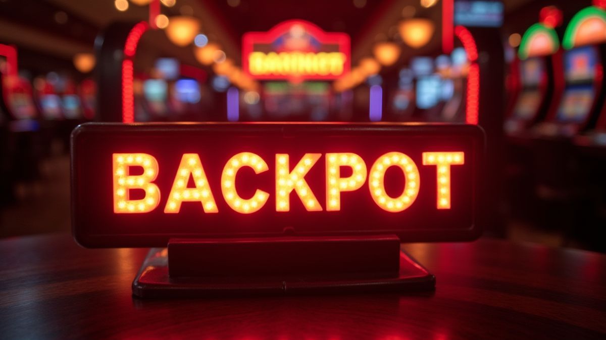 Illuminated jackpot counter in a casino environment.