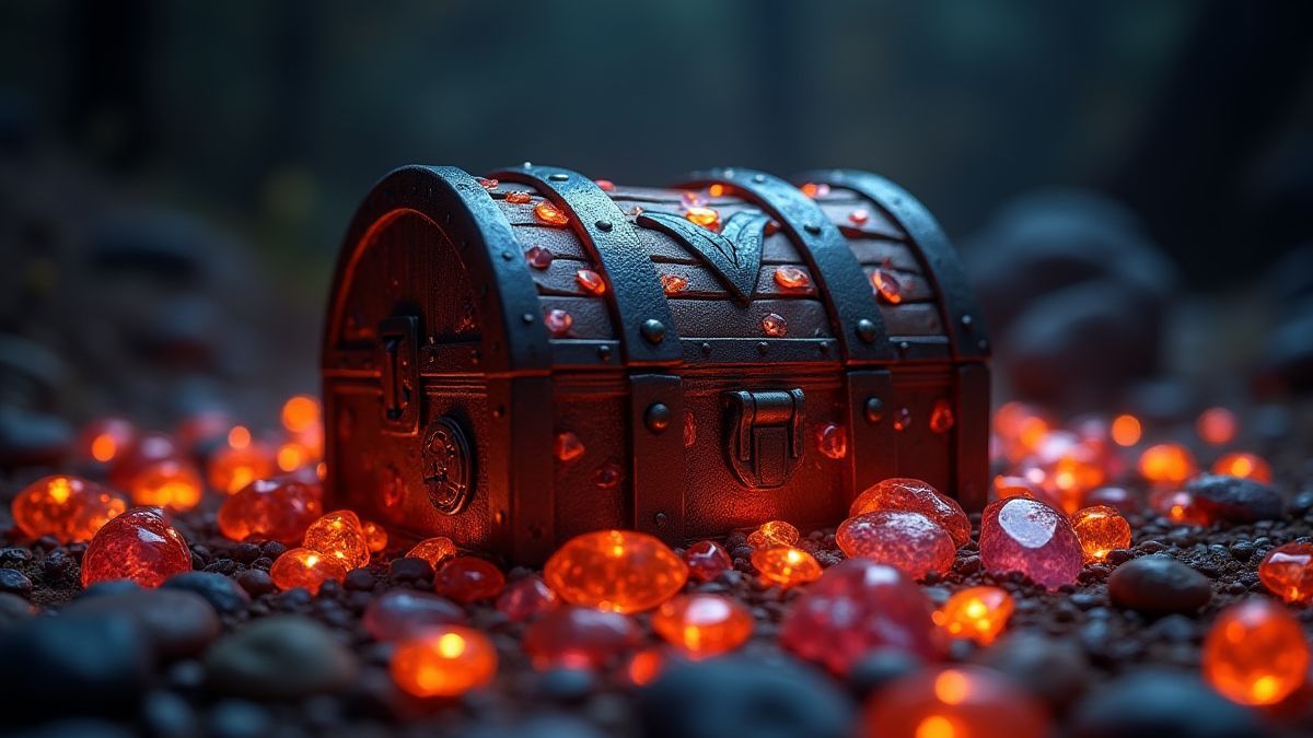 Cofre del tesoro en el juego de bonificación de Blood Suckers II.