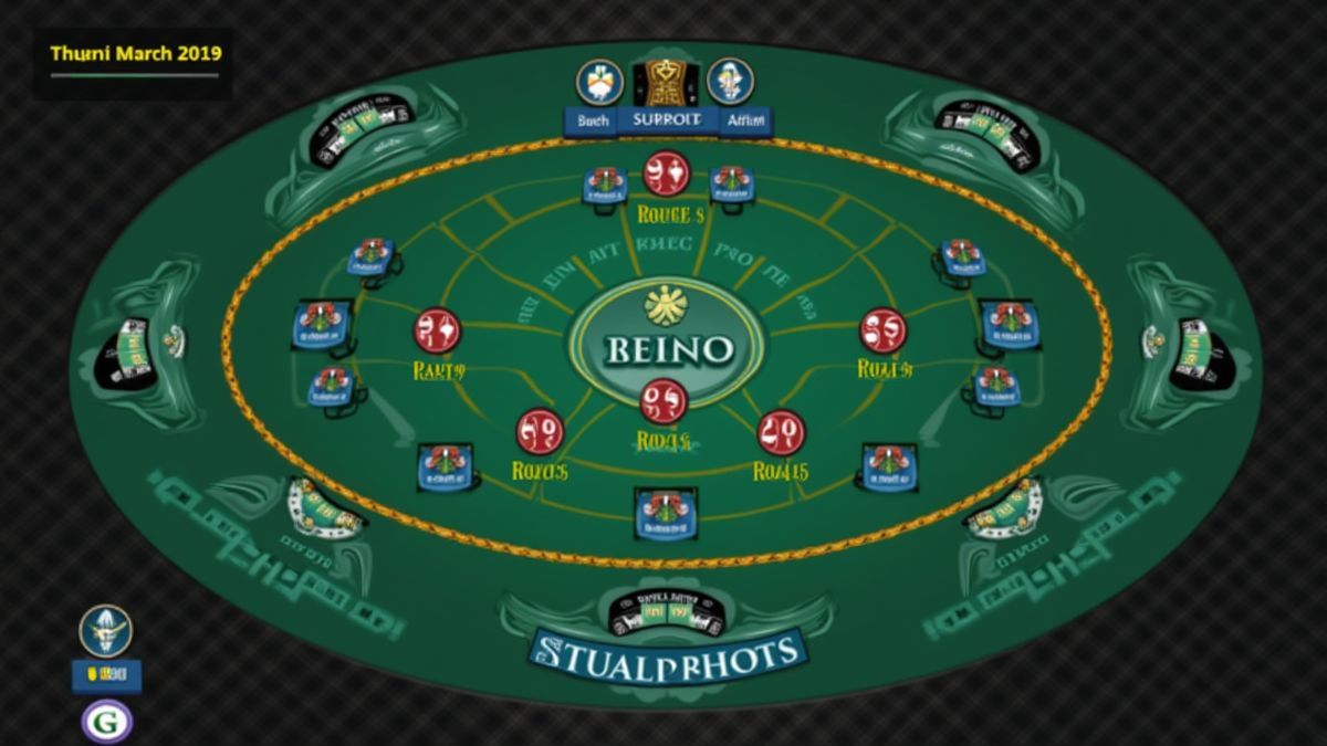 Betting strategy board in a casino.