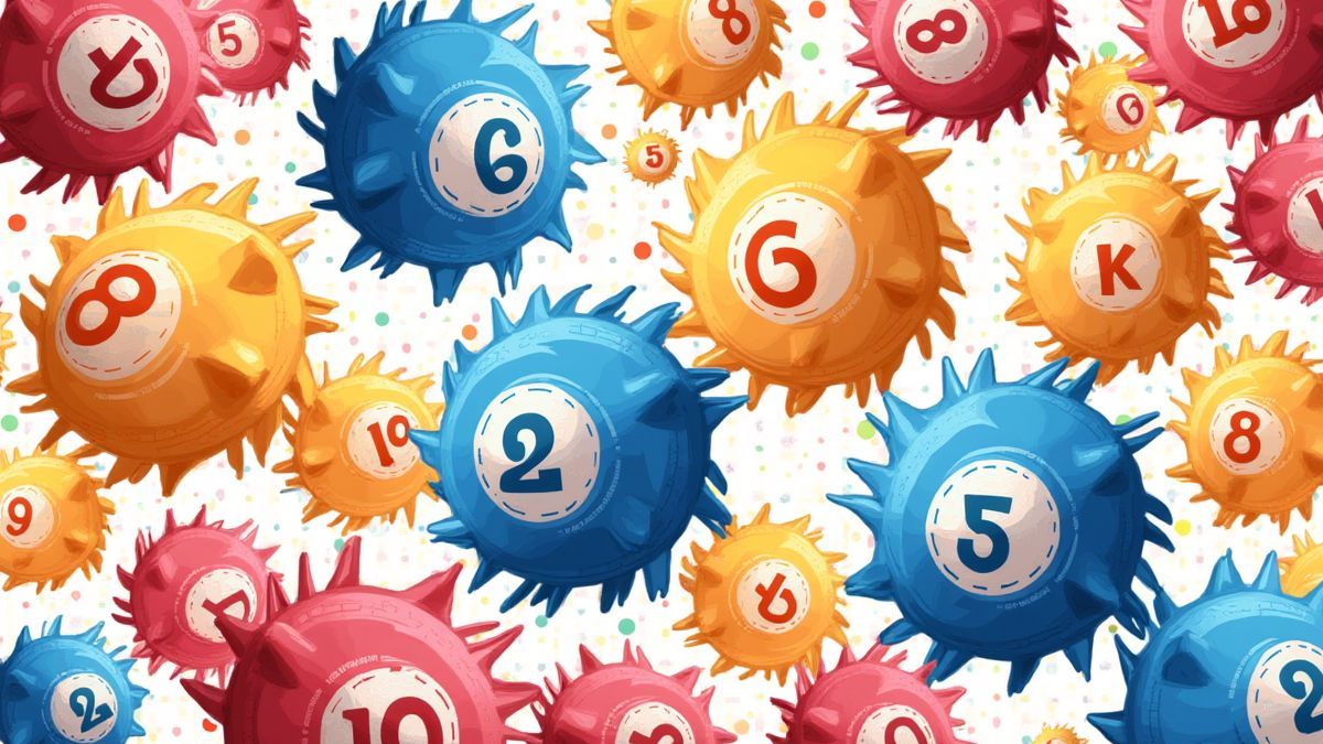 Bingokugeln in dynamischen und bunten Anordnungen.
