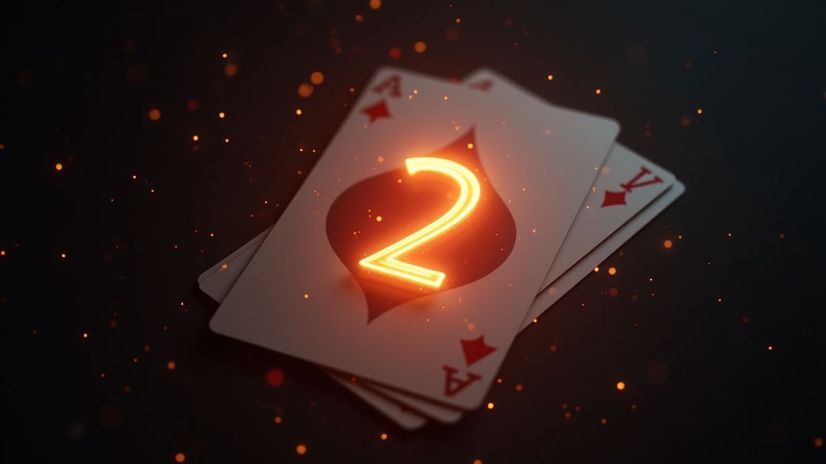 Carta de póker animada con efectos brillantes