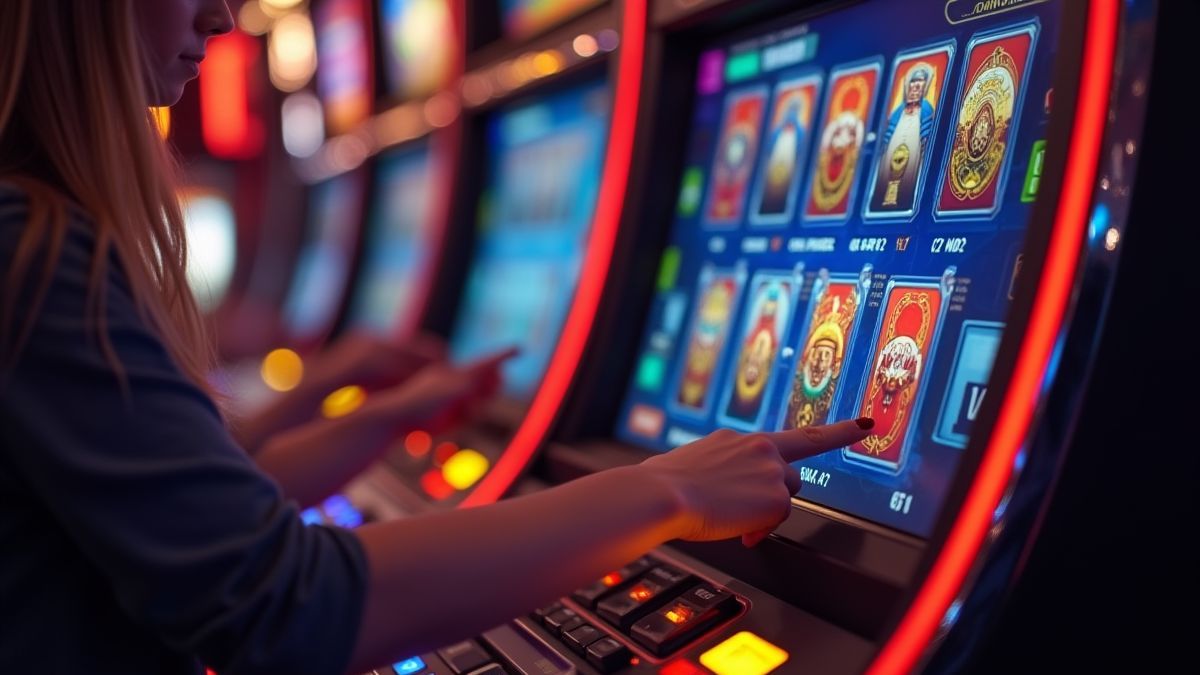 Speler kiest kaarten op een gokkast in pokerstijl.