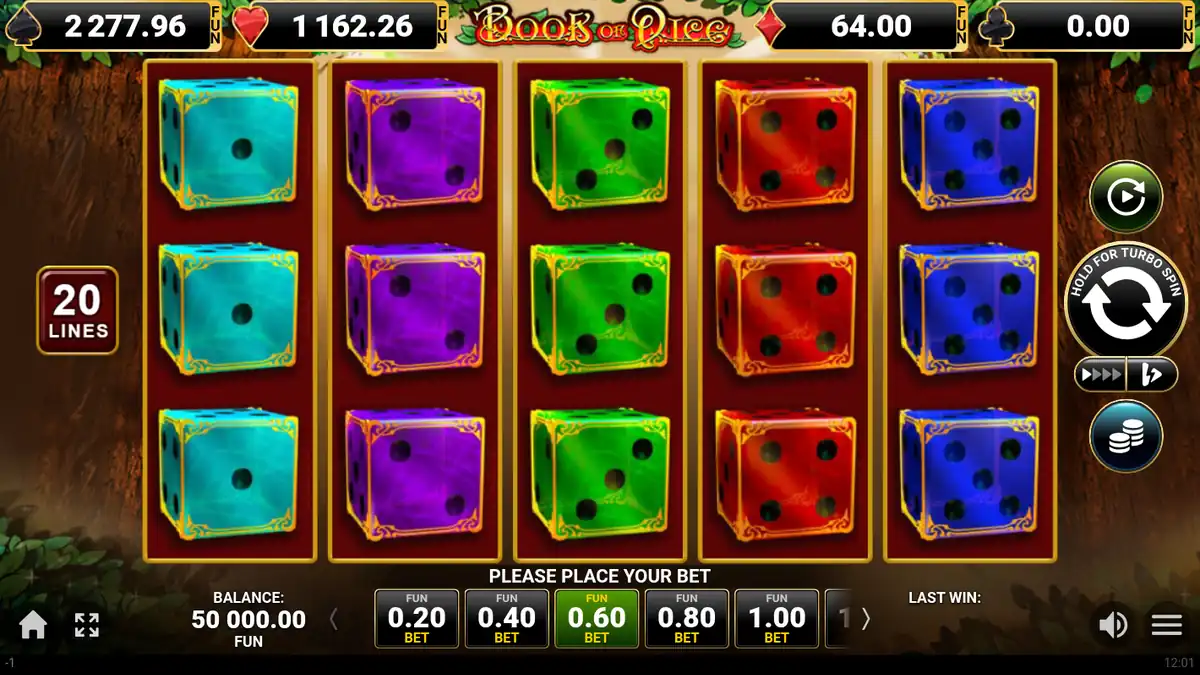 Book of Dice Basisspiel mit Würfelsymbolen