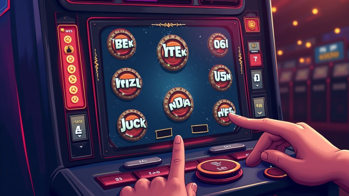 Jogador ajustando as opções em uma slot.