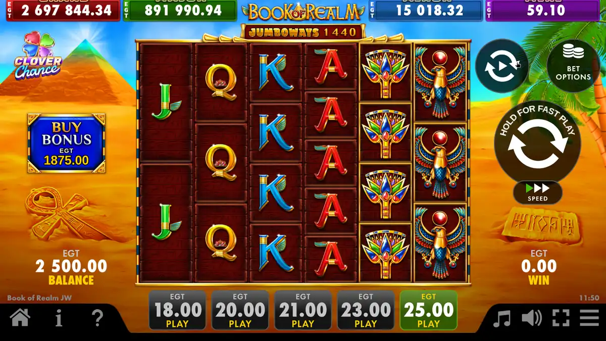 Grundspielbildschirm von Book of Realm Jumboways