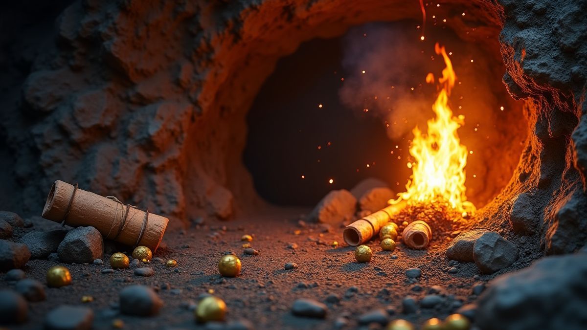 Eine Mine voller Dynamit und Schätze.