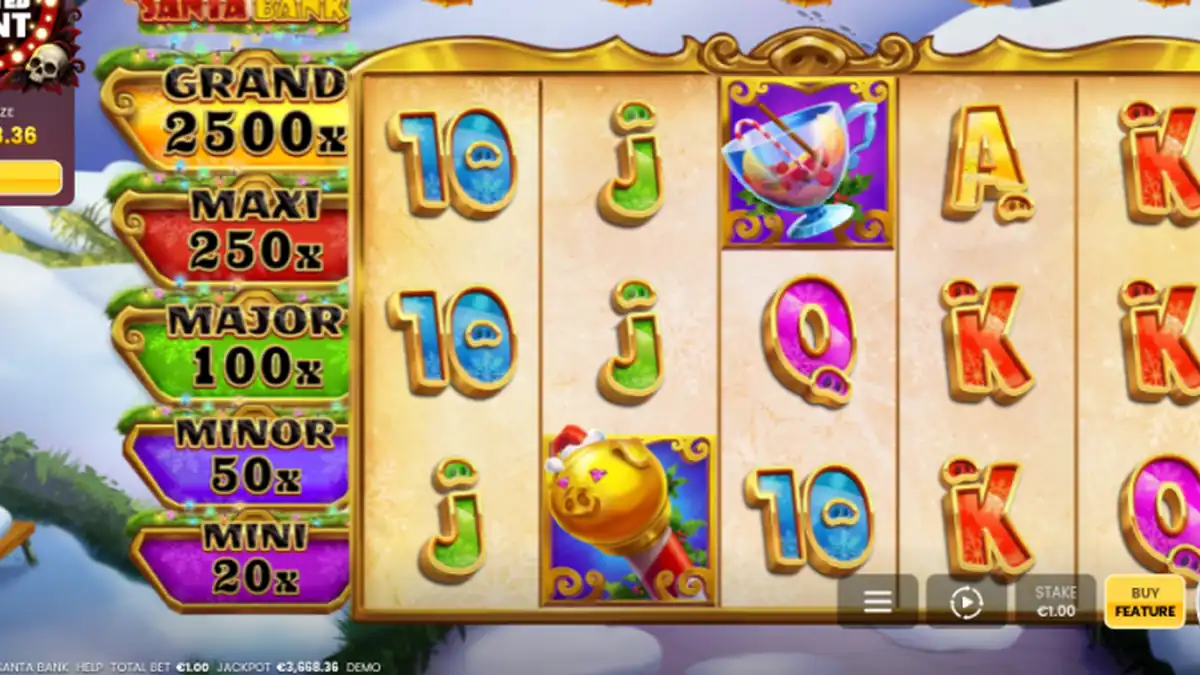 Ecrã do jogo base de Break the Santa Bank